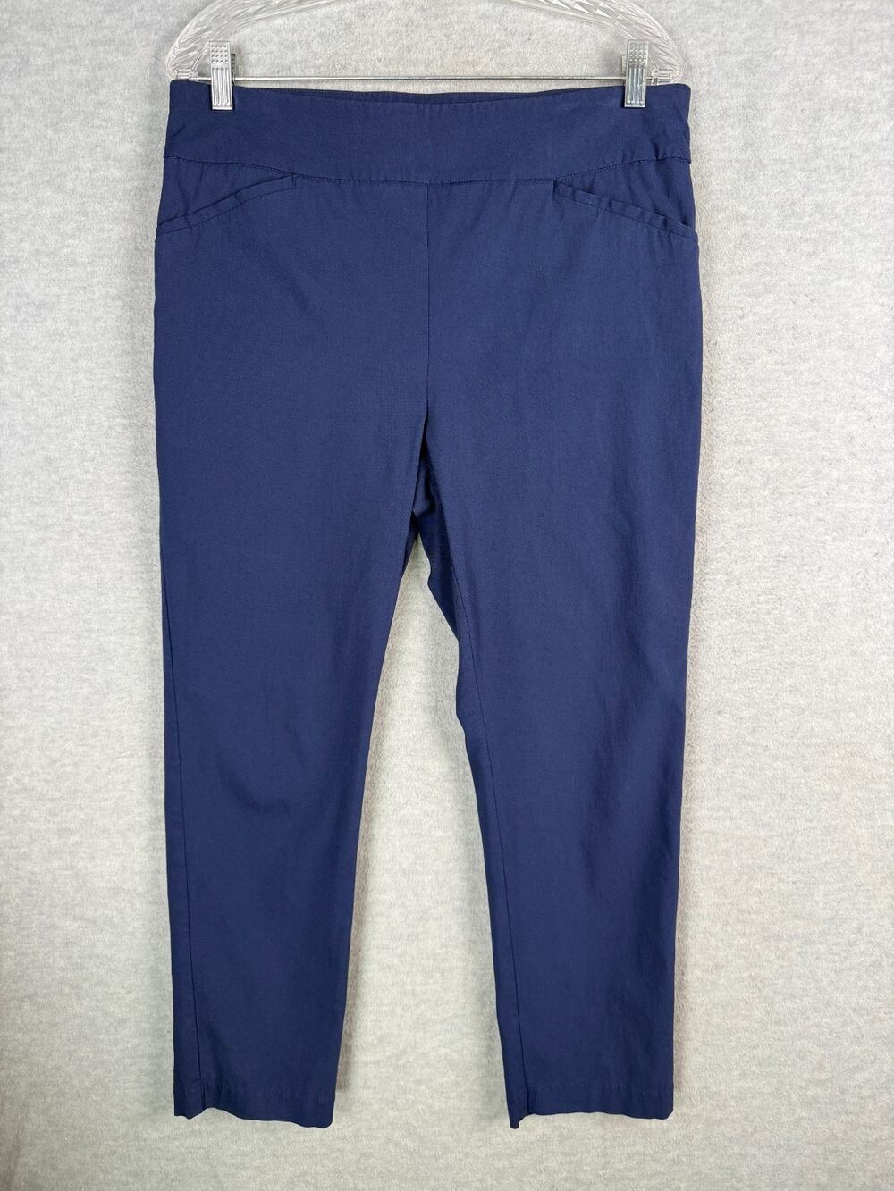 Chico's 1.5 Ankle US 10 Fabulously Slimming Perfect Stretch Pull On Pants Blue